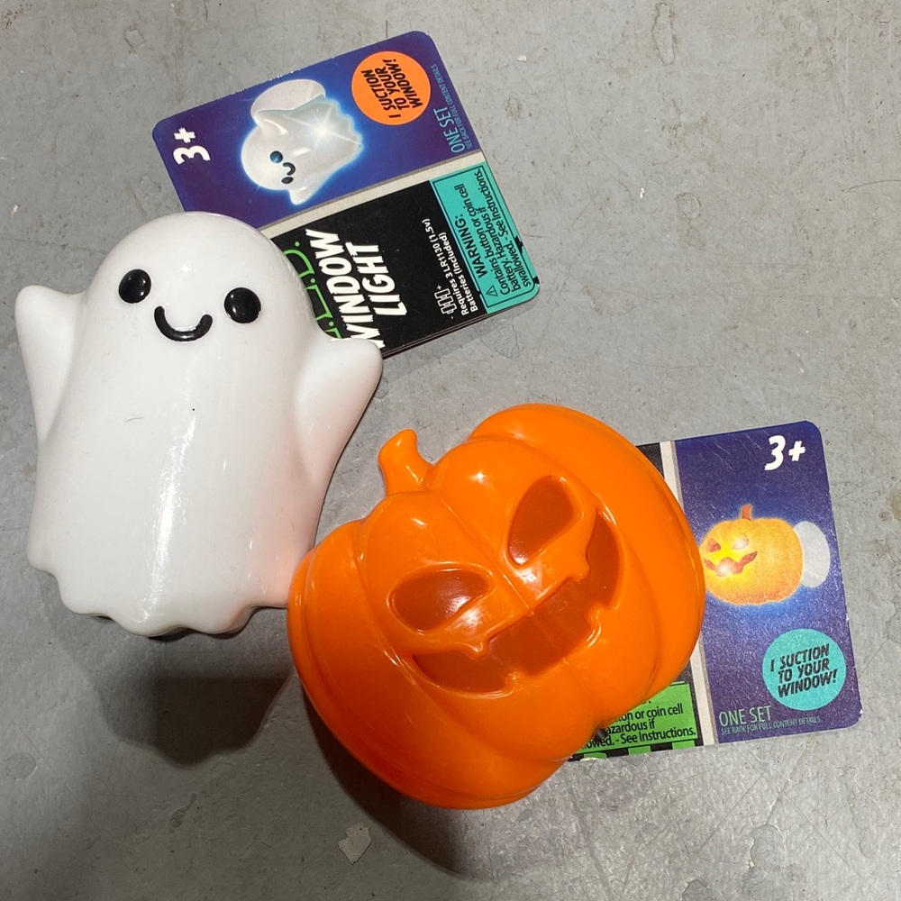 Halloween Ghost and Pumpkin Window Lights